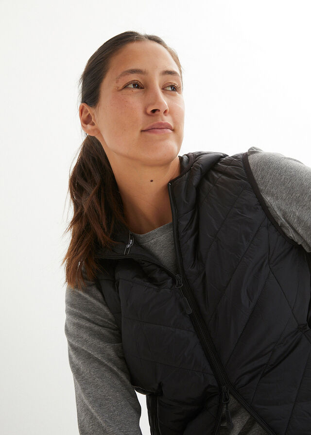 Lekka długa kamizelka pikowana z workiem • cena 299,99 zł • sklep bonprix