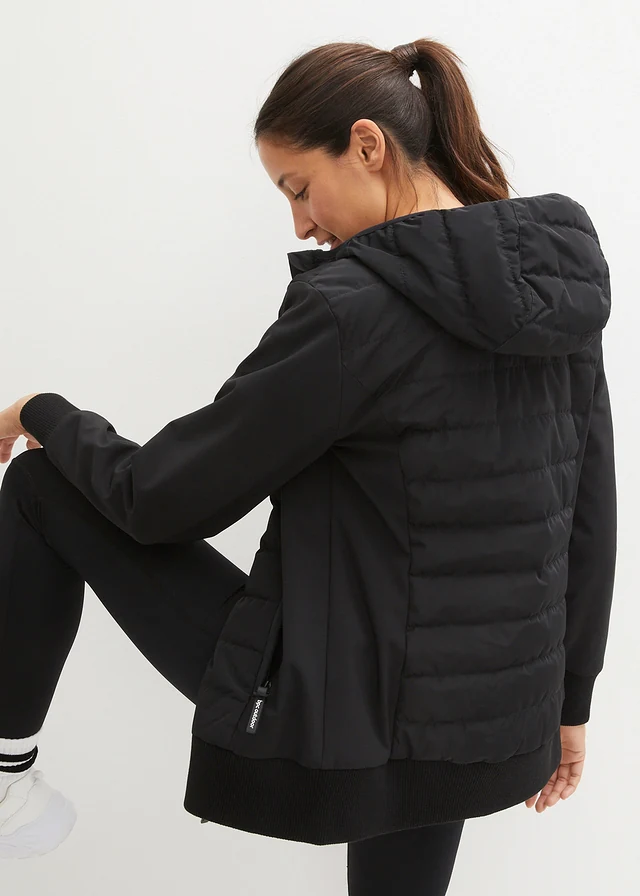 Veste doudoune hybride et déperlante, Couleur: noir