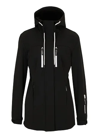 Softshell jas, waterafstotend, Kleur: zwart