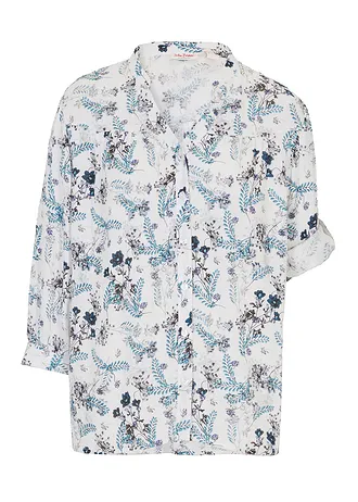 Blouse fluide en crépon de viscose • écru floral • Boutique bonprix