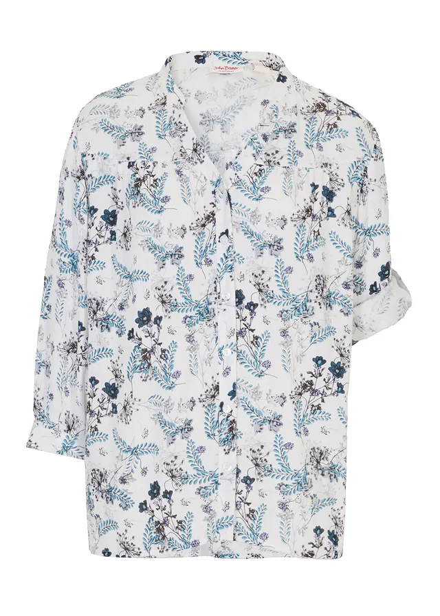 Blouse fluide en crépon de viscose • écru floral • Boutique bonprix