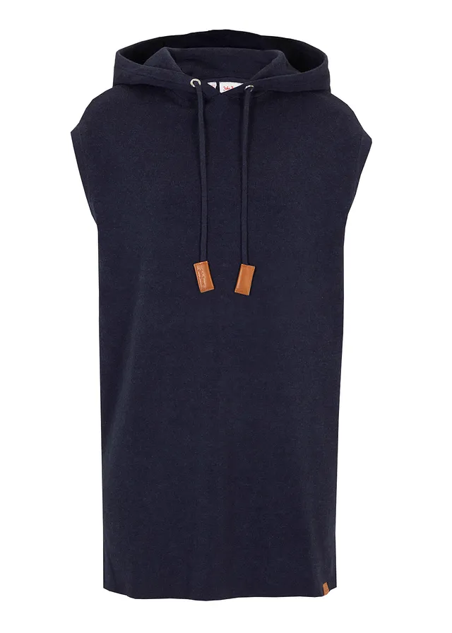Pull sans manches à capuche, oversize