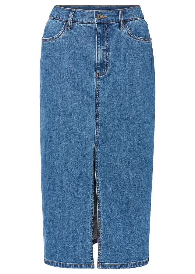 Fustă midi de blugi cu Positive Denim #1 Fabric