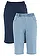 Lot de 2 bermudas extensibles, Couleur: bleu foncé + bleu clair denim