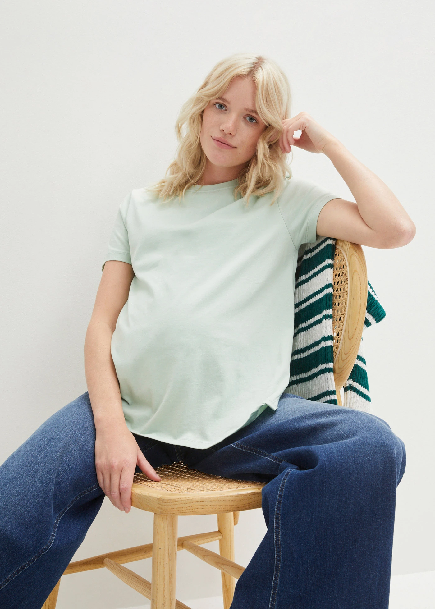 Těhotenské/kojicí tričko z organické bavlny (2 ks v balení) • antracitový melír-světle rákosová • bonprix obchod