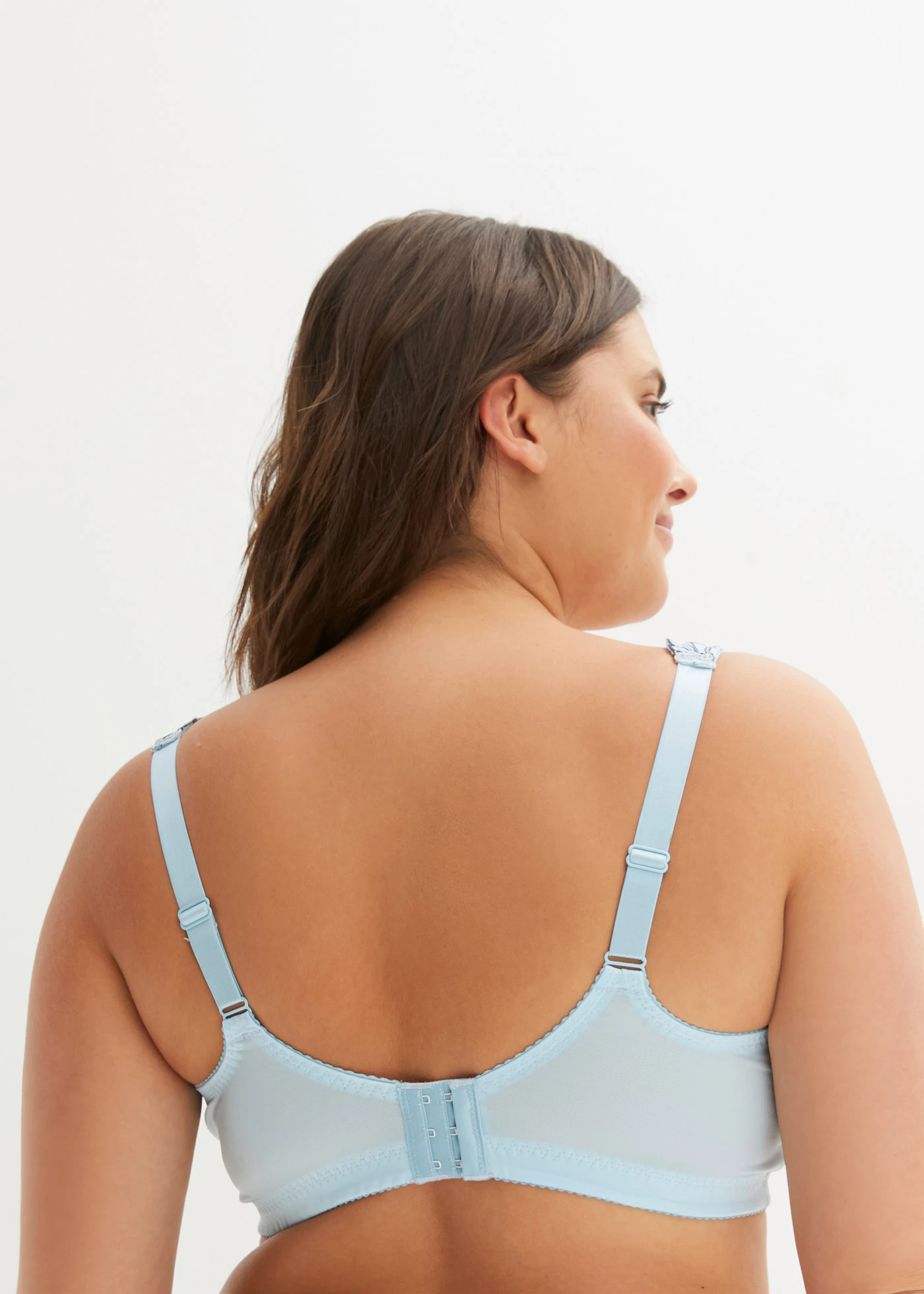 Steun bh zonder beugels met gewatteerde schouderbandjes • mistblauw-donkerblauw plus size • bonprix online shop