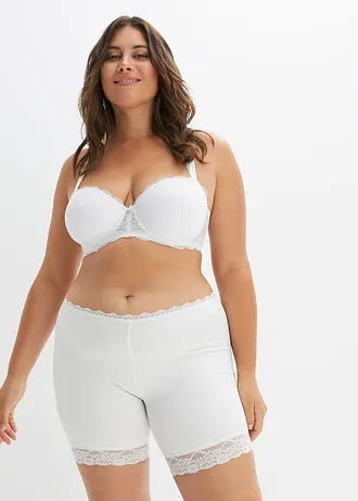 Anti-schurende biker short met verkoelend materiaal, Kleur: wit