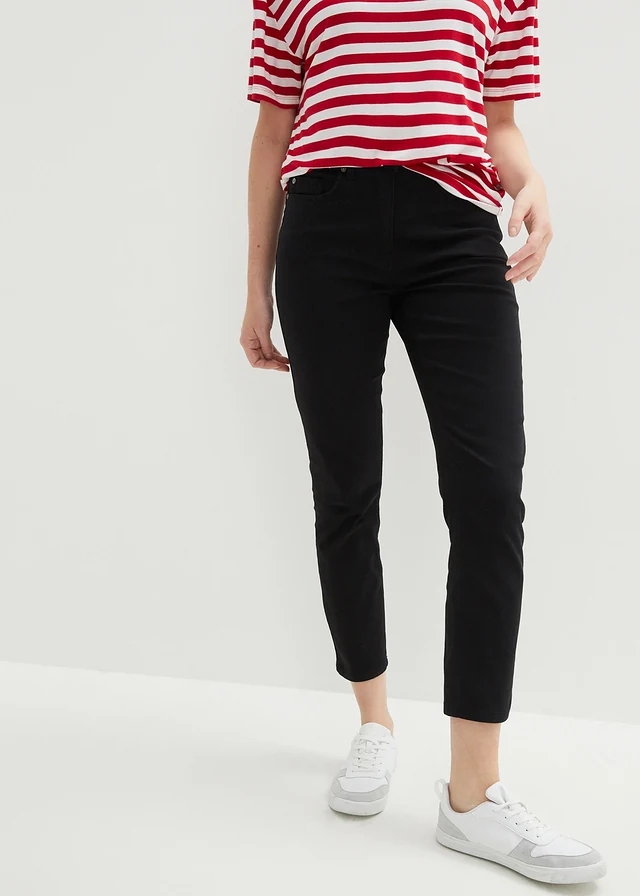 7/8 strečové kalhoty, High Waist • černá • bonprix obchod
