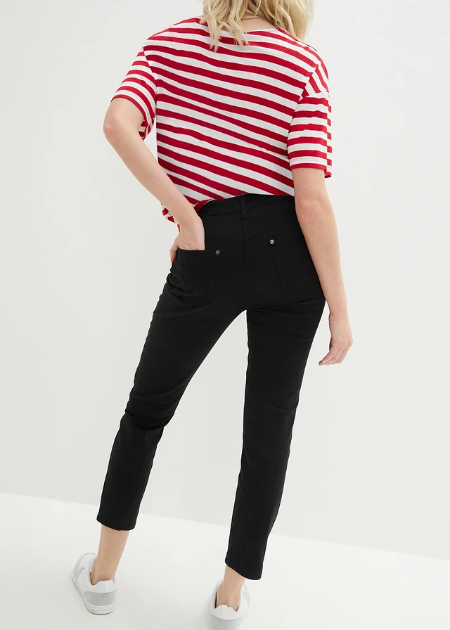 7/8 slim fit stretch broek, high waist • zwart • product-page.page-title-suffix