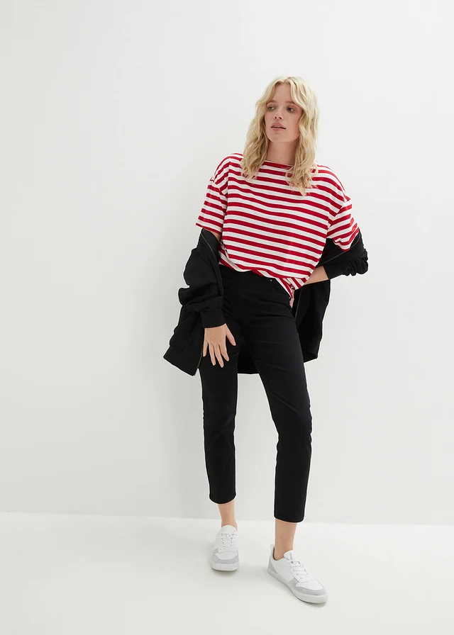 7/8 slim fit stretch broek, high waist • zwart • product-page.page-title-suffix
