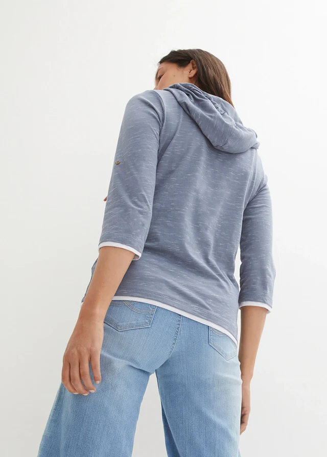T-shirt à capuche • bleu fumé/blanc chiné • product-page.page-title-suffix