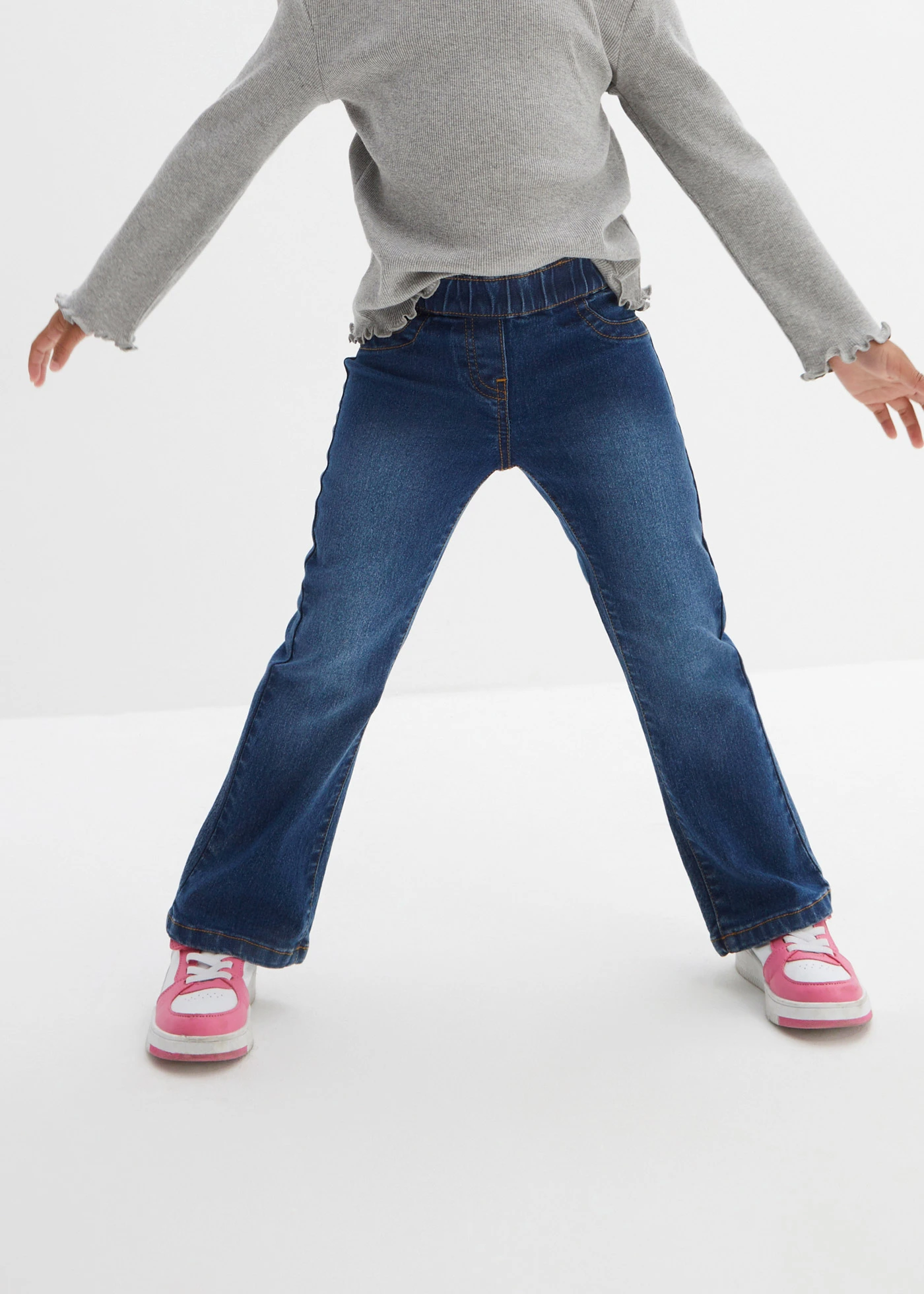 Džínsy bootcut, Mid Waist, s pohodlným pásom • modrá denim • obchod bonprix