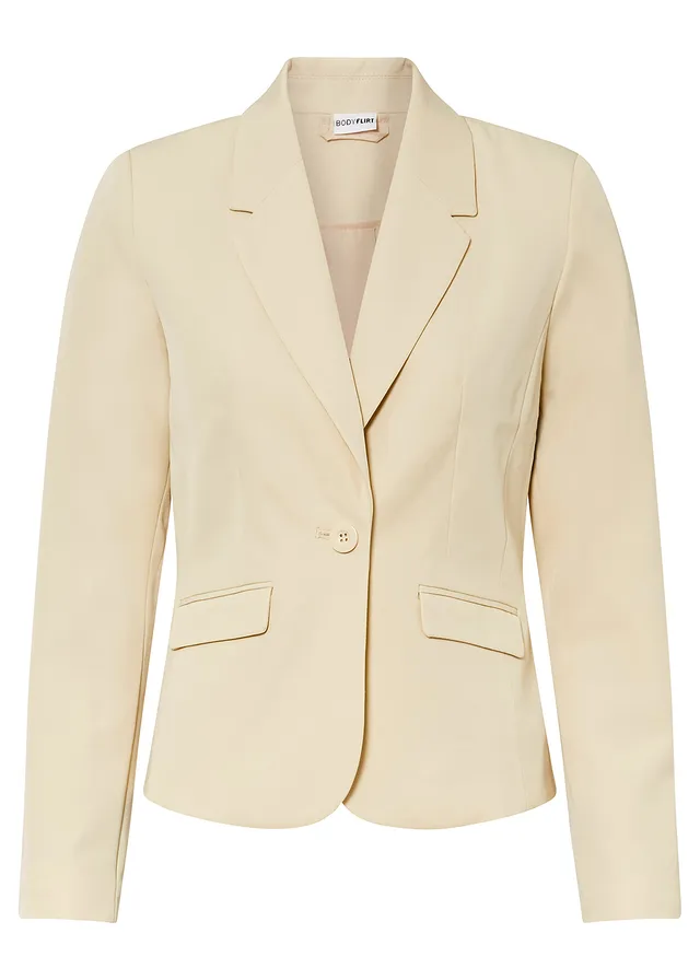 Blazer court avec poches à rabat • beige galet • Boutique bonprix