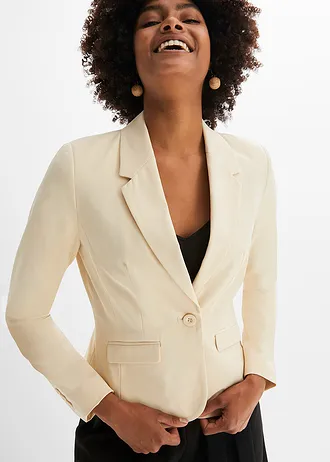 Blazer court avec poches à rabat • beige galet • Boutique bonprix