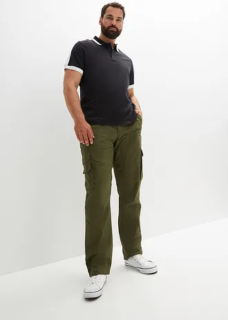 Piqué poloshirt, Kleur: zwart/wit