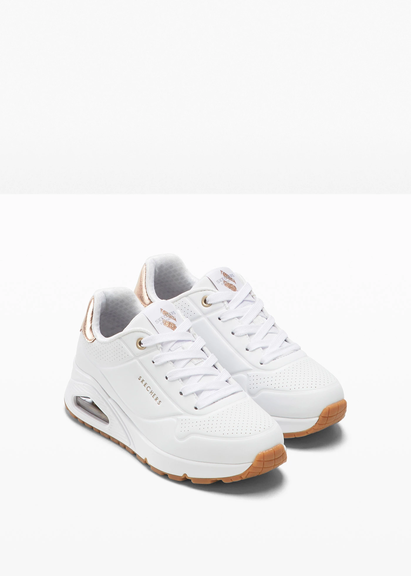 Detské tenisky Skechers s pamäťovou penou • biela/zlatá • obchod bonprix