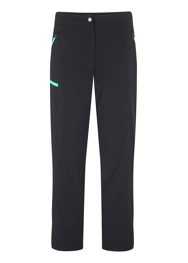 Pantalon technique à taille élastiquée, déperlant, Couleur: noir