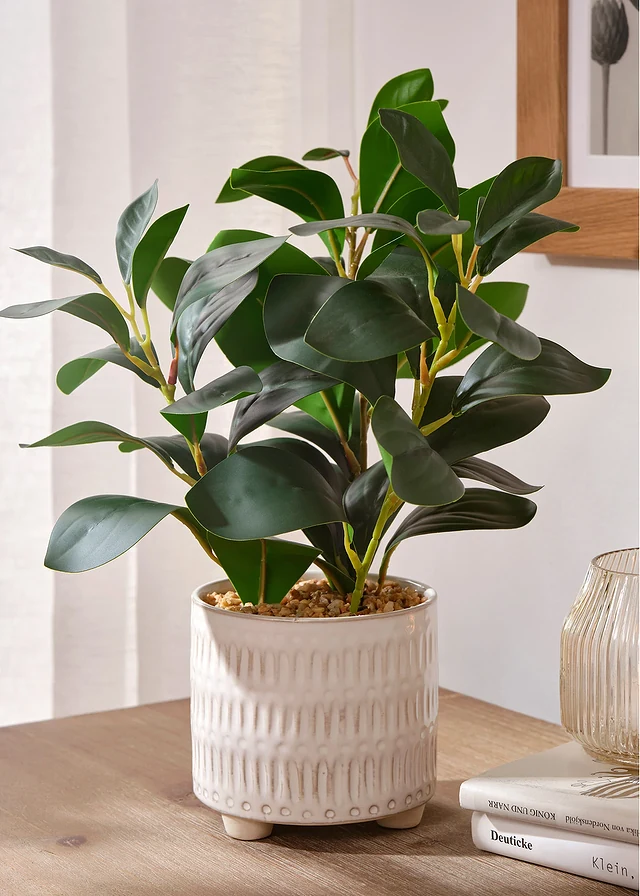 Plante artificielle en pot, Couleur: vert foncé