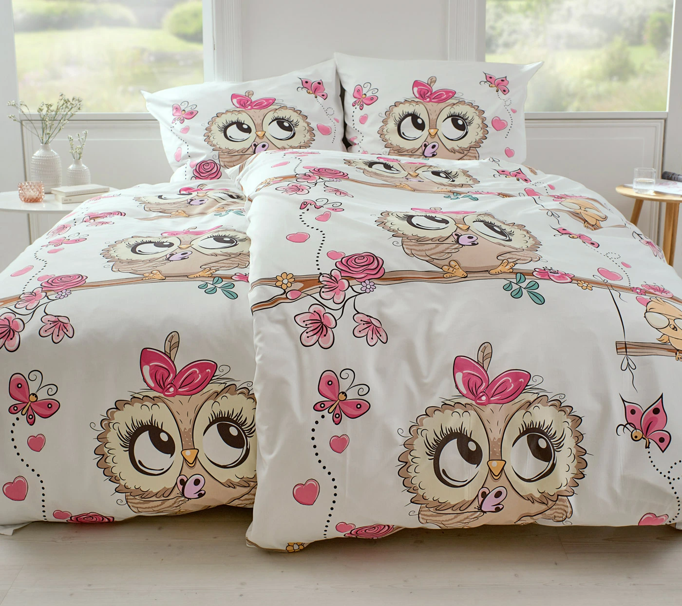 Parure de lit en coton mélangé • blanc • Boutique bonprix