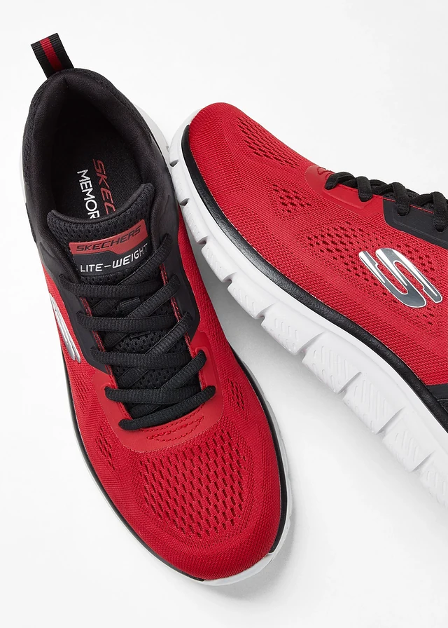 Sneakers van Skechers met memory foam, Kleur: rood/zwart