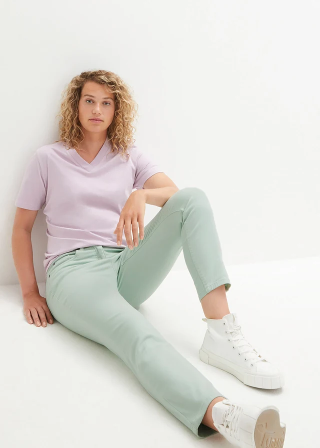 7/8 slim fit stretch broek, high waist • lichtrietgroen • product-page.page-title-suffix