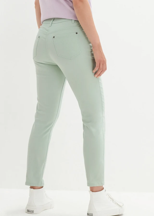 7/8 strečové kalhoty, High Waist • světle rákosová • bonprix obchod