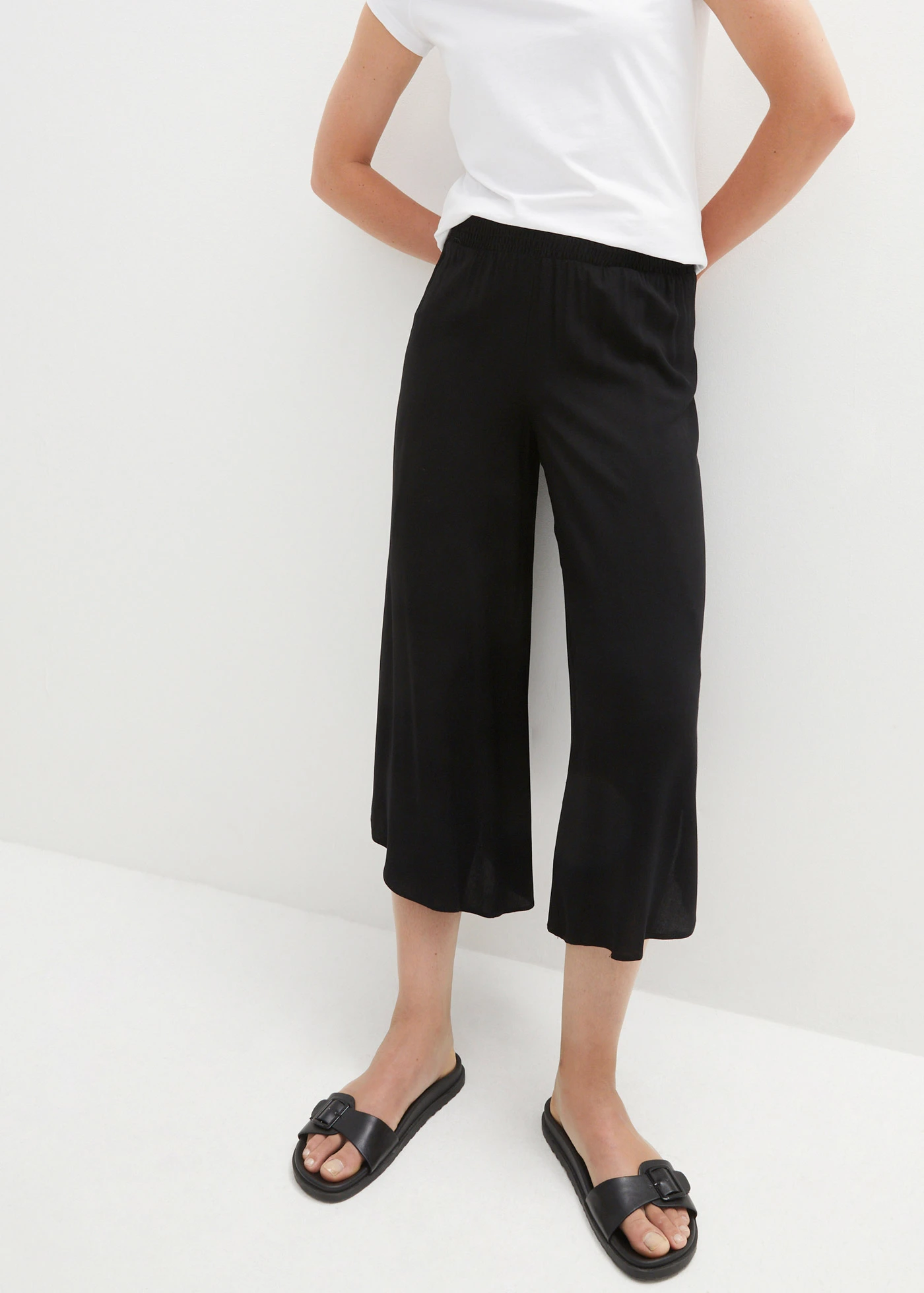 Culotte nadrág puha viszkózból • fekete • bonprix áruház