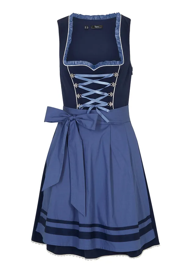 Rochie dirndl şi şorţ, până la genunchi (2piese)