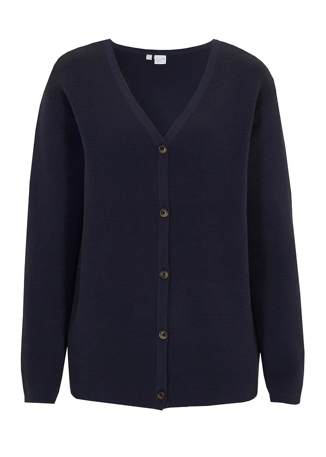 Fijn gebreid vest, Kleur: donkerblauw