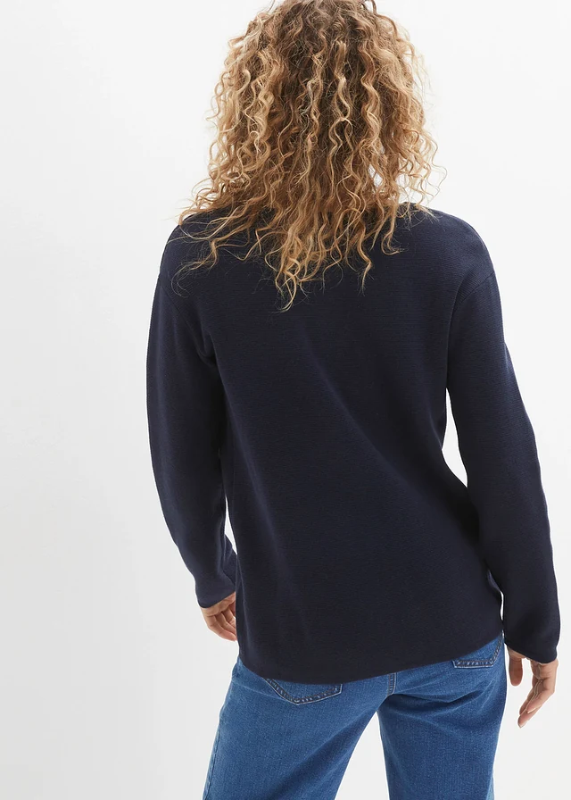 Gilet en fine maille, Couleur: bleu foncé