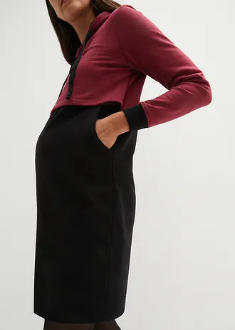 Těhotenské/kojicí šaty • černo-rododendronově červená • bonprix obchod