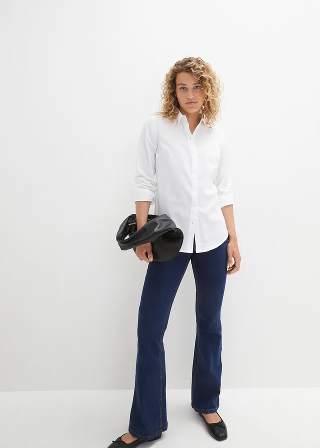 Essential overhemdblouse van katoen • wit • product-page.page-title-suffix
