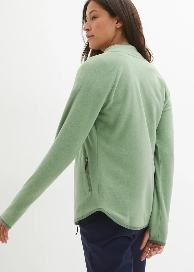 Fleece vest met ritszakken, Kleur: pijnboomgroen