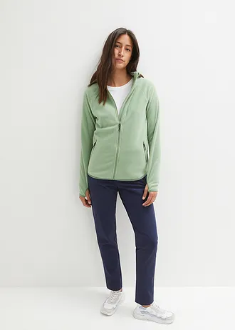 Flísová mikina s kapsami na zip • borovicově zelená • bonprix obchod