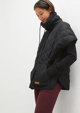 Funkční prošívaná oversize vesta, vodoodpudivá • černá • bonprix obchod