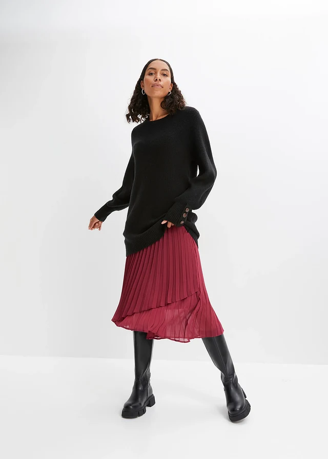 Lange trui met knopen • zwart • product-page.page-title-suffix