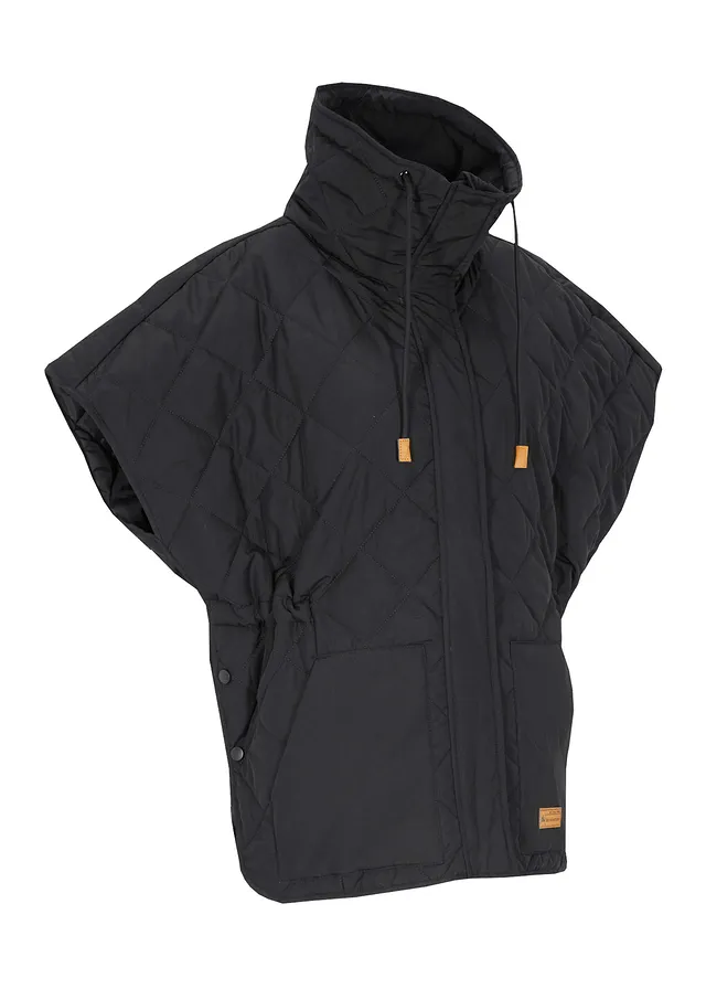 Vestă funcțională, matlasată, impermeabilă în stil oversize • negru • magazin bonprix