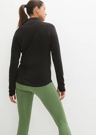 Fleece vest met ritszakken, Kleur: zwart