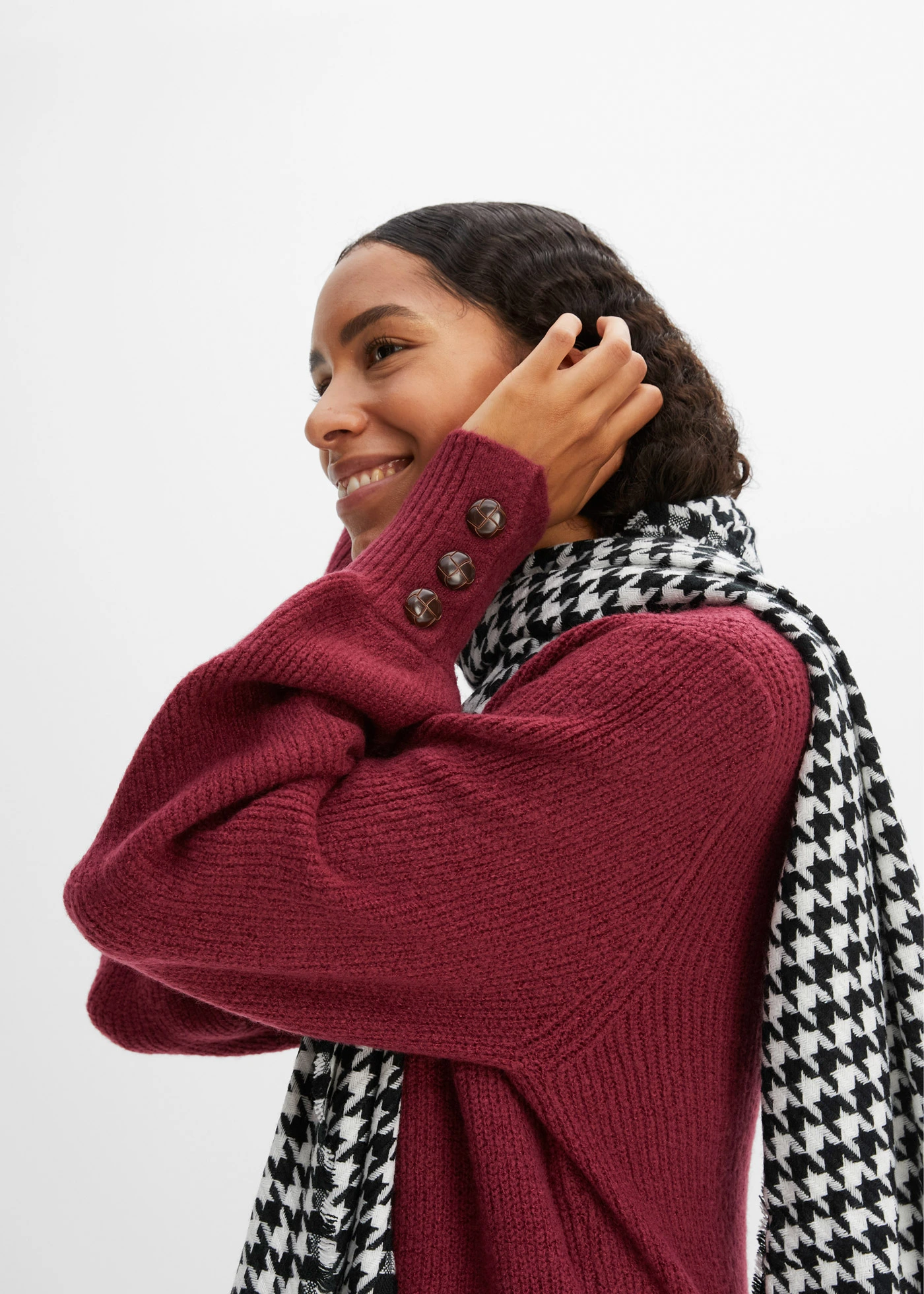 Dlouhý svetr s knoflíky • rododendronově červená • bonprix obchod