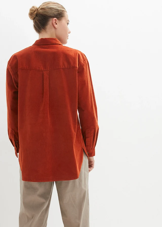 Chemise en velours côtelé avec fentes sur le côté • rouille • product-page.page-title-suffix