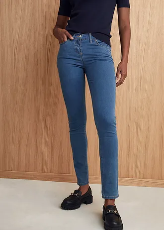 Slim fit jeans mid waist, super stretch • blue stone • bonprix online shop