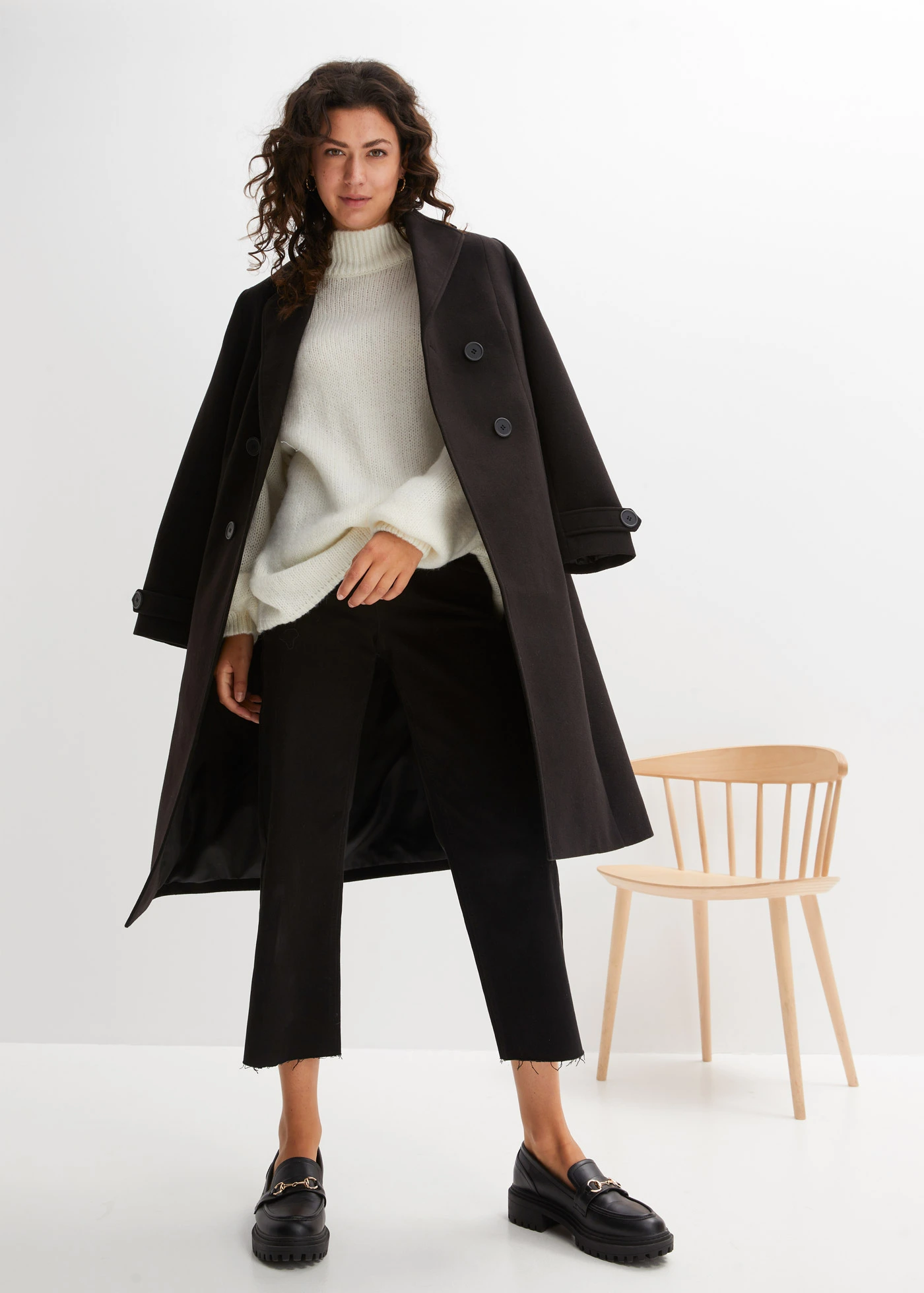 Grof gebreide trui • wolwit • bonprix online shop