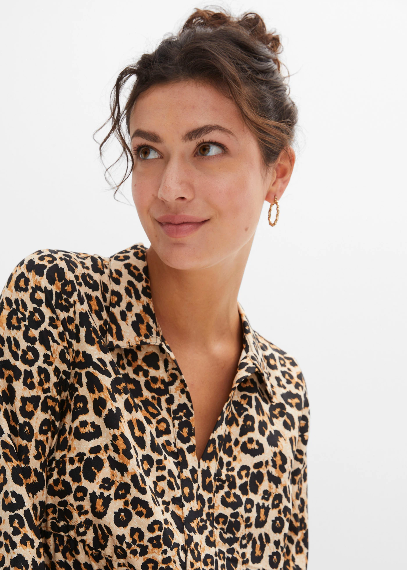 Šaty so zvieracou potlačou • kriedovo béžová-hnedá leopard potlačená • obchod bonprix
