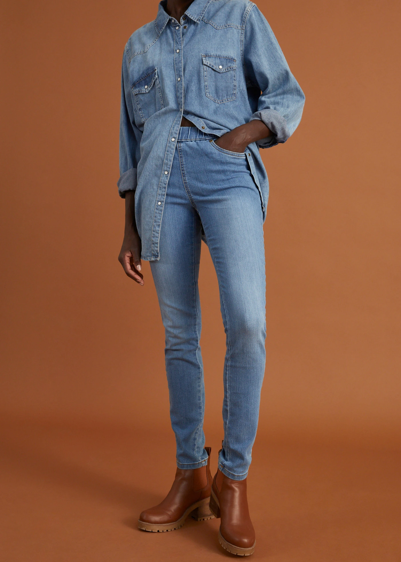 Tregging confortable et extensible • bleu moyen used • Boutique bonprix