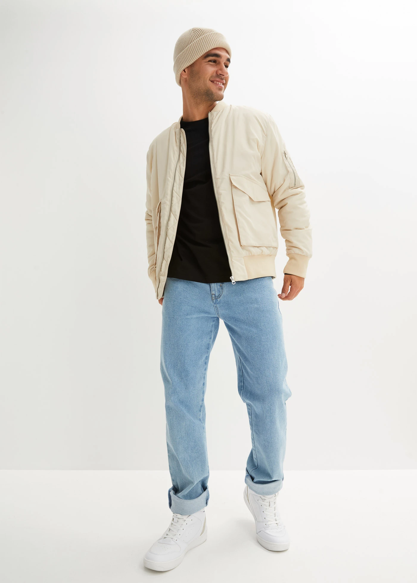 Longsleeve met comfort fit (set van 2) • zwart+grijsgroen • bonprix online shop