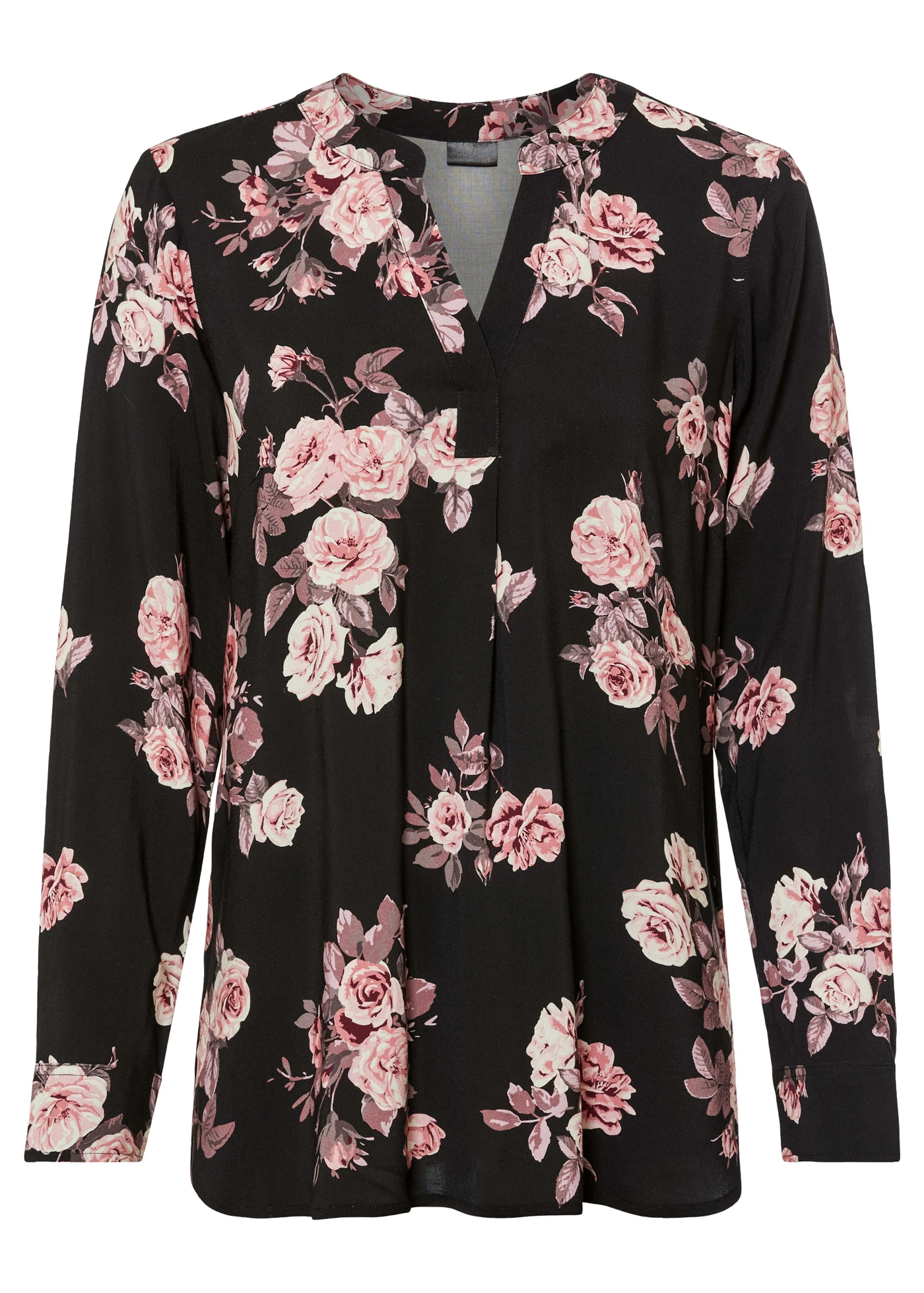 Tuniekblouse van soepele viscose • zwart-lichtroze-lichtroze • product-page.page-title-suffix