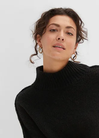 Sweter z grubej dzianiny • czarny • sklep bonprix