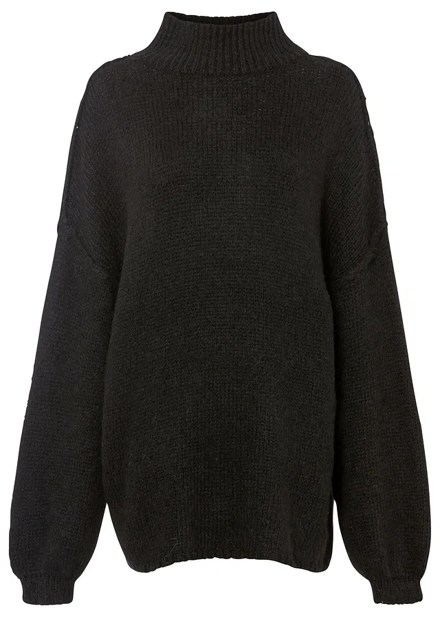Sweter z grubej dzianiny • czarny • sklep bonprix