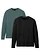 Lot de 2 T-shirts manches longues, regular, Couleur: noir + gris vert