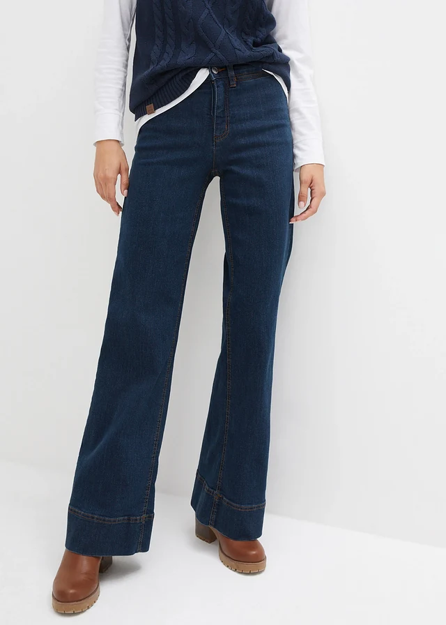 Jean large taille mi-haute, stretch confort • bleu nuit denim • product-page.page-title-suffix